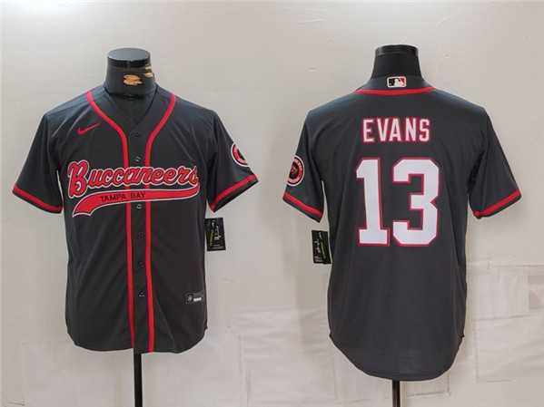 Men%27s Tampa Bay Buccaneers #13 Mike Evans Gray Cool Base Stitched Baseball Jersey